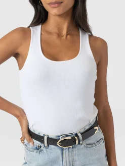 Olivia Rib Vest - White