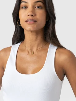 Olivia Rib Vest - White