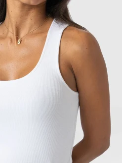Olivia Rib Vest - White