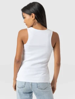 Olivia Rib Vest - White