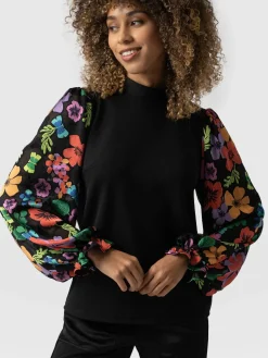 Penny Puff Sleeve Long Sleeve - Pop Floral