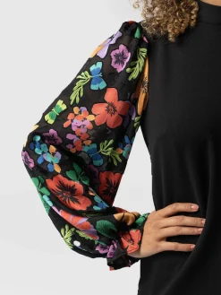 Penny Puff Sleeve Long Sleeve - Pop Floral