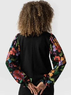 Penny Puff Sleeve Long Sleeve - Pop Floral
