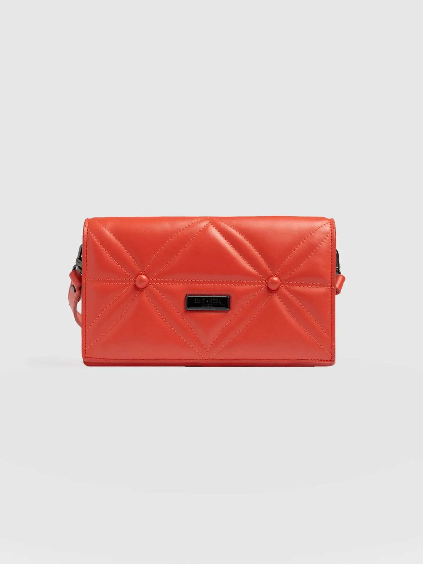 Quilted Keira Cross Body Bag - Coral