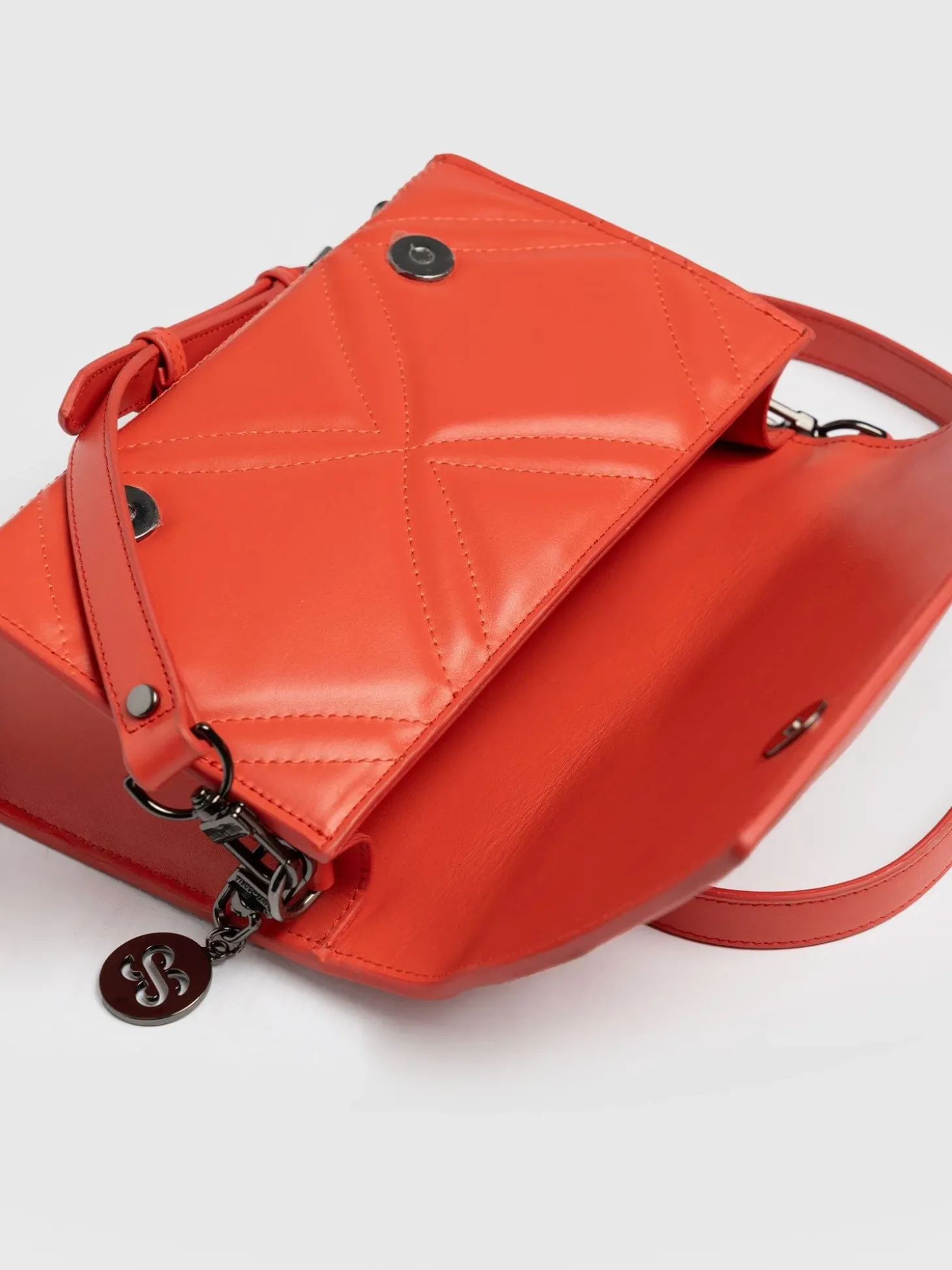 Quilted Keira Cross Body Bag - Coral