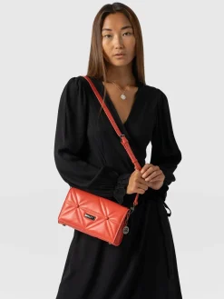 Quilted Keira Cross Body Bag - Coral