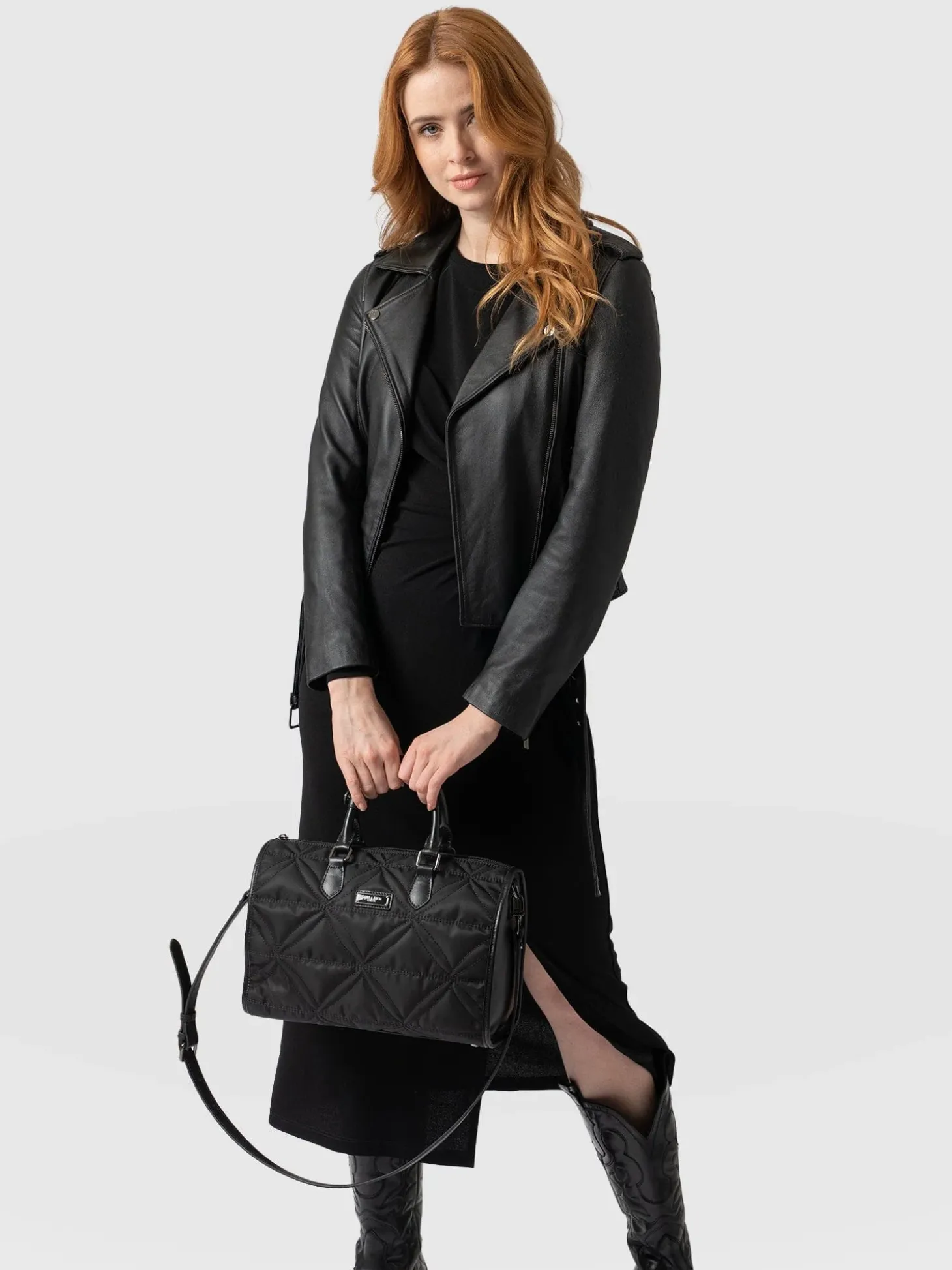 Quilted Maeve Duffle Bag - Black