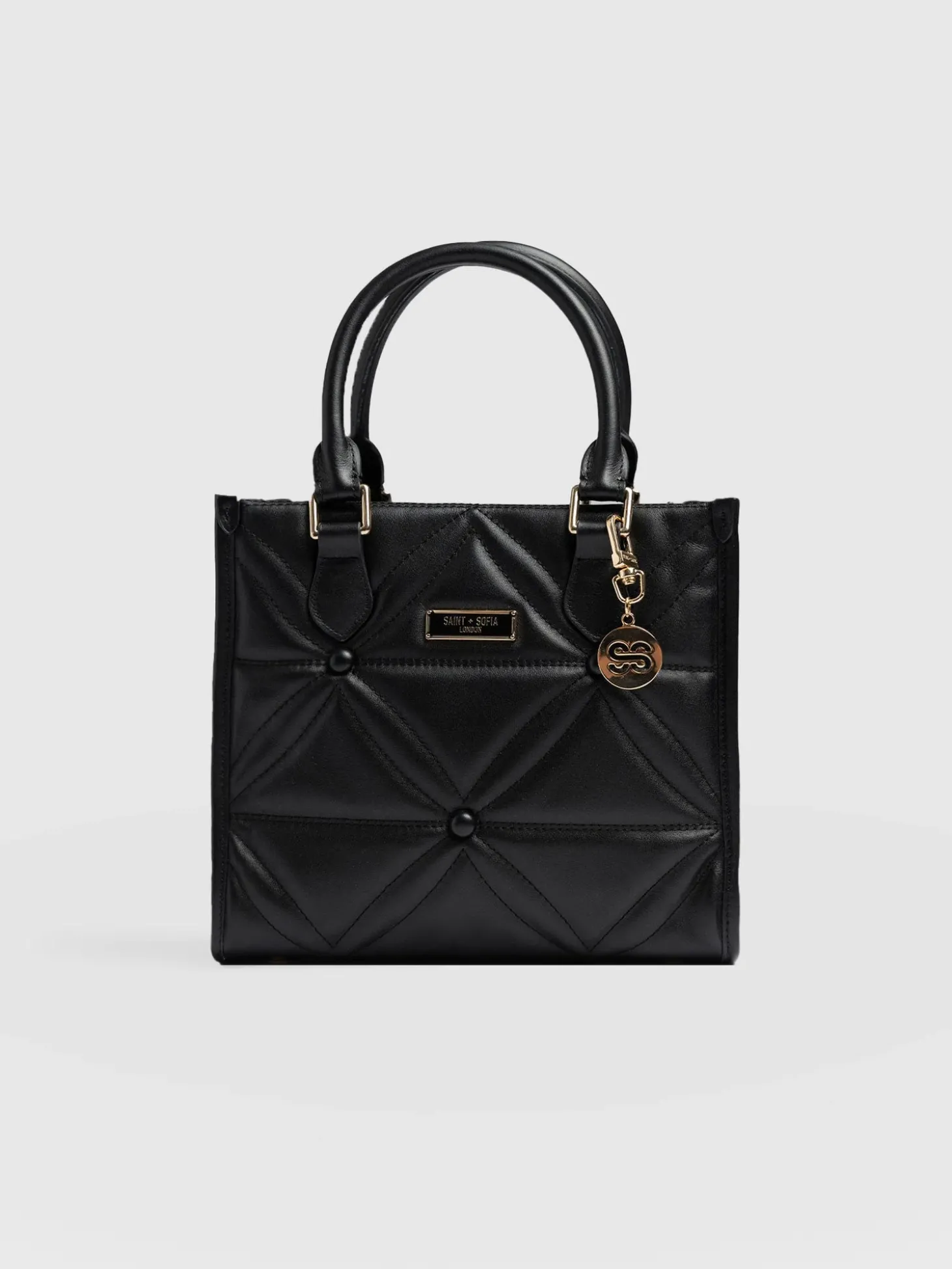 Quilted Mia Mini Tote Bag - Black