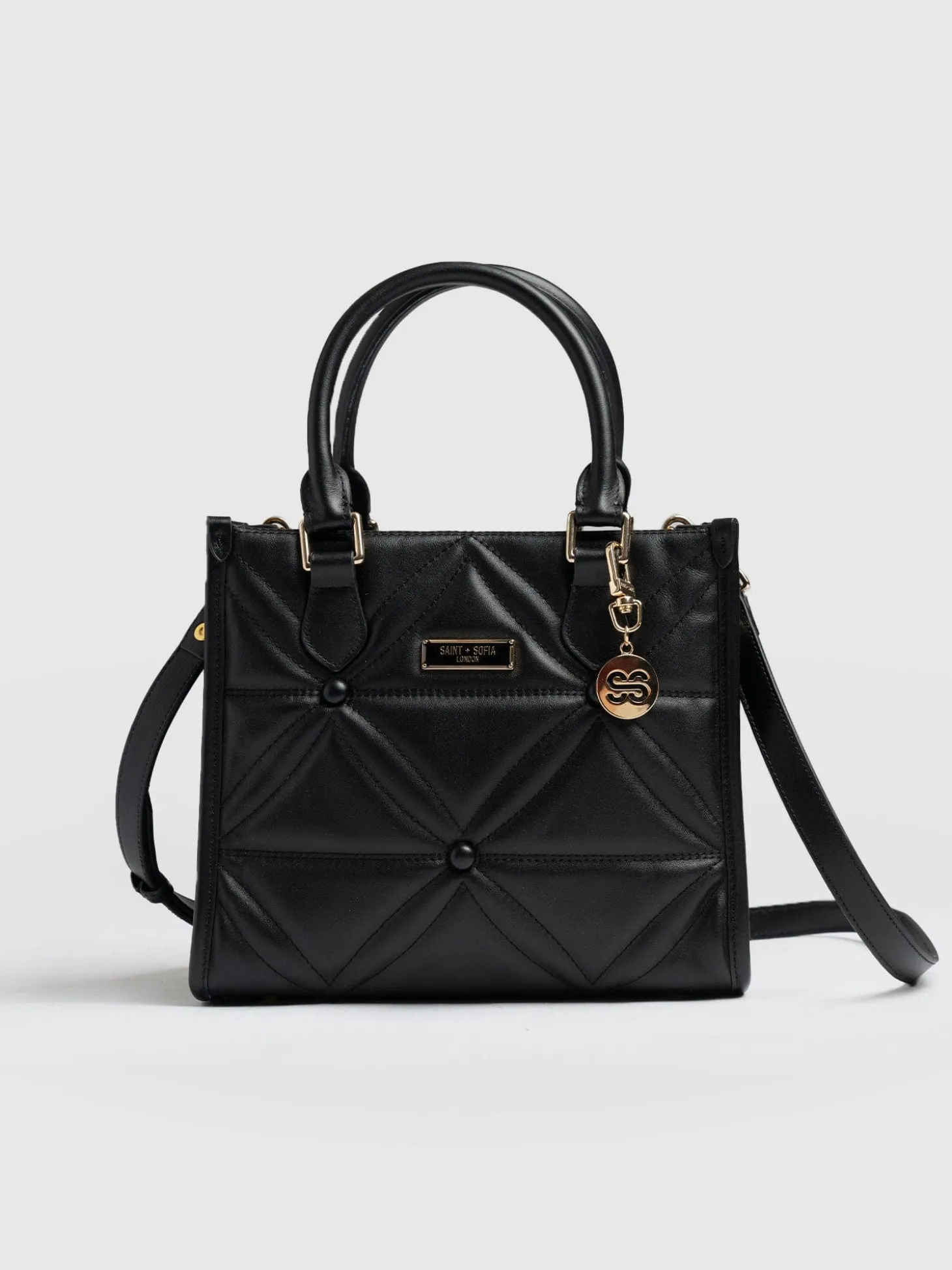 Quilted Mia Mini Tote Bag - Black