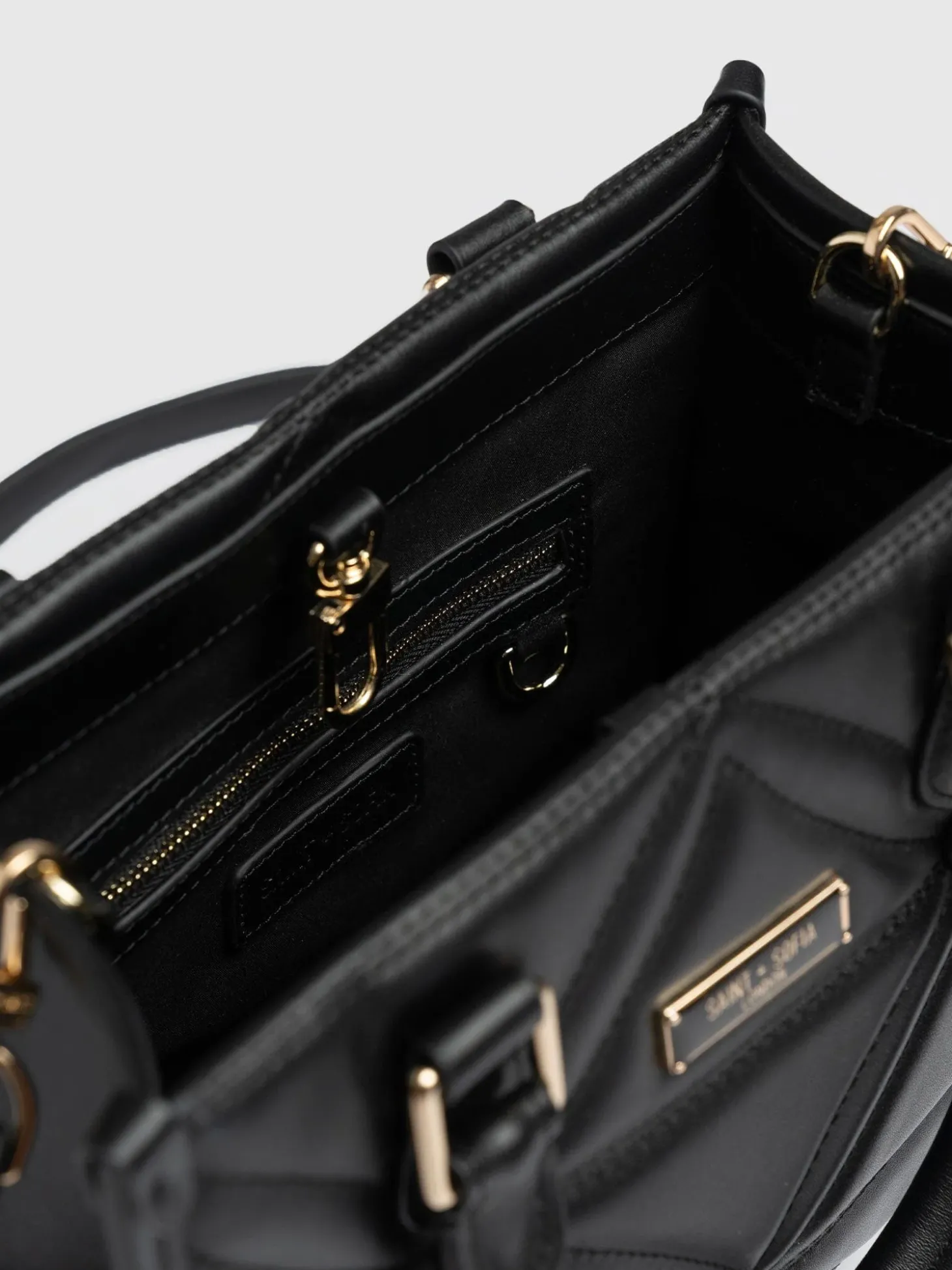 Quilted Mia Mini Tote Bag - Black