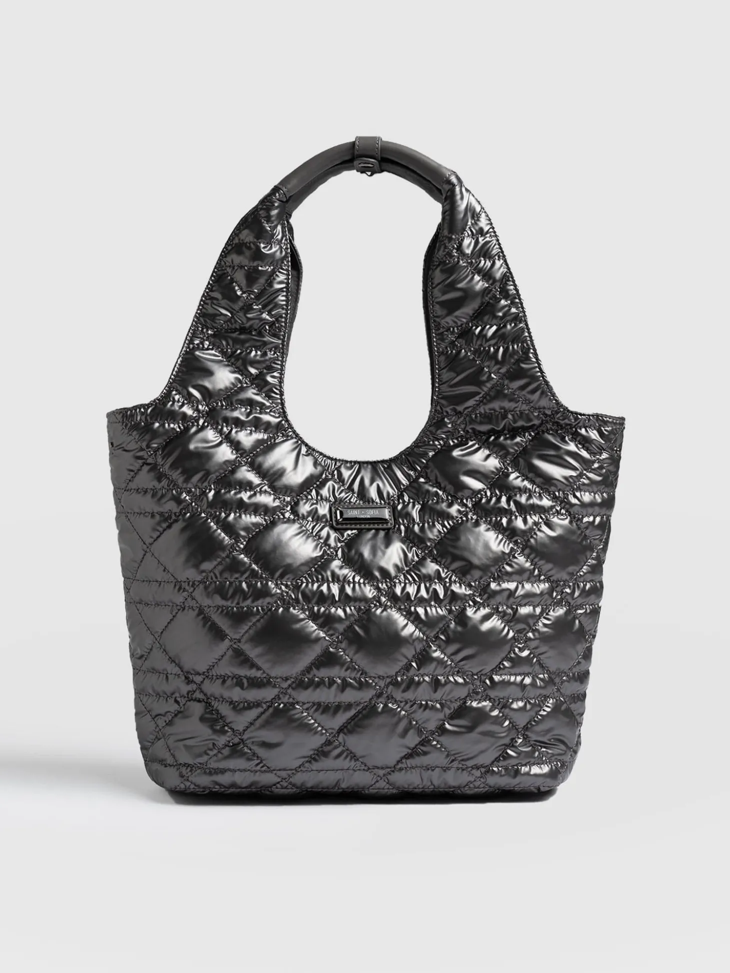 Quilted Stella Shoulder Tote Bag - Gunmetal