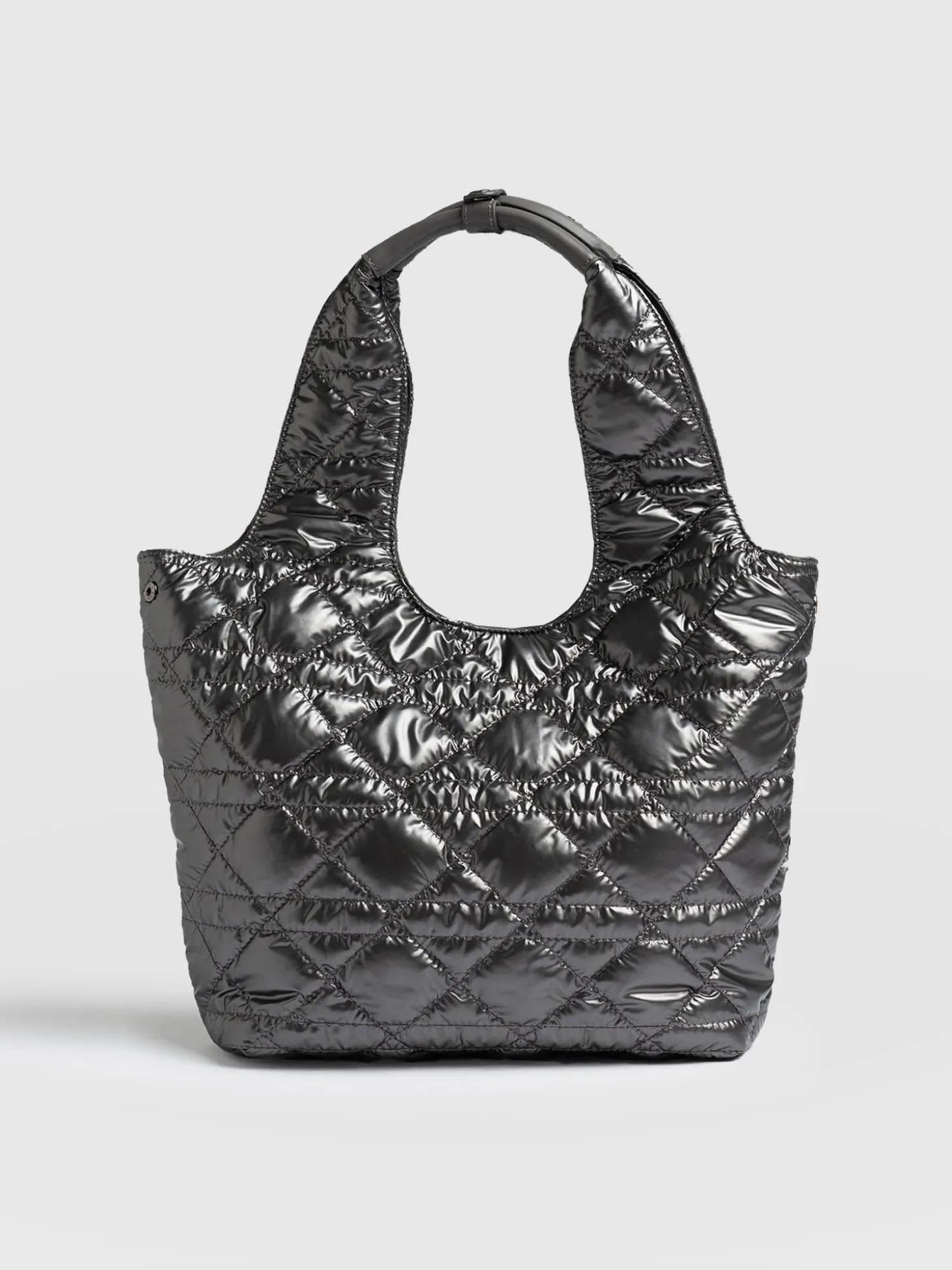 Quilted Stella Shoulder Tote Bag - Gunmetal