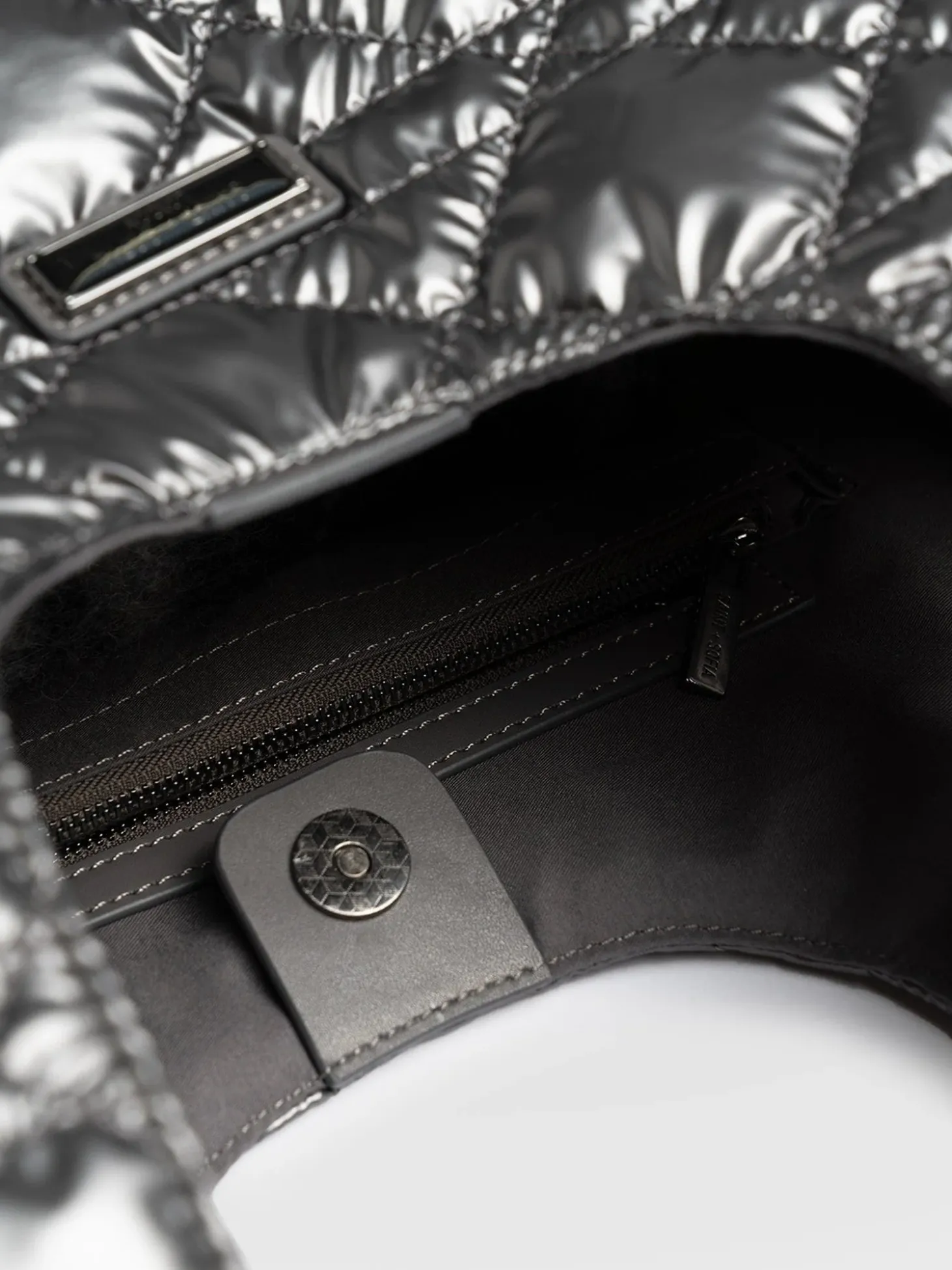 Quilted Stella Shoulder Tote Bag - Gunmetal