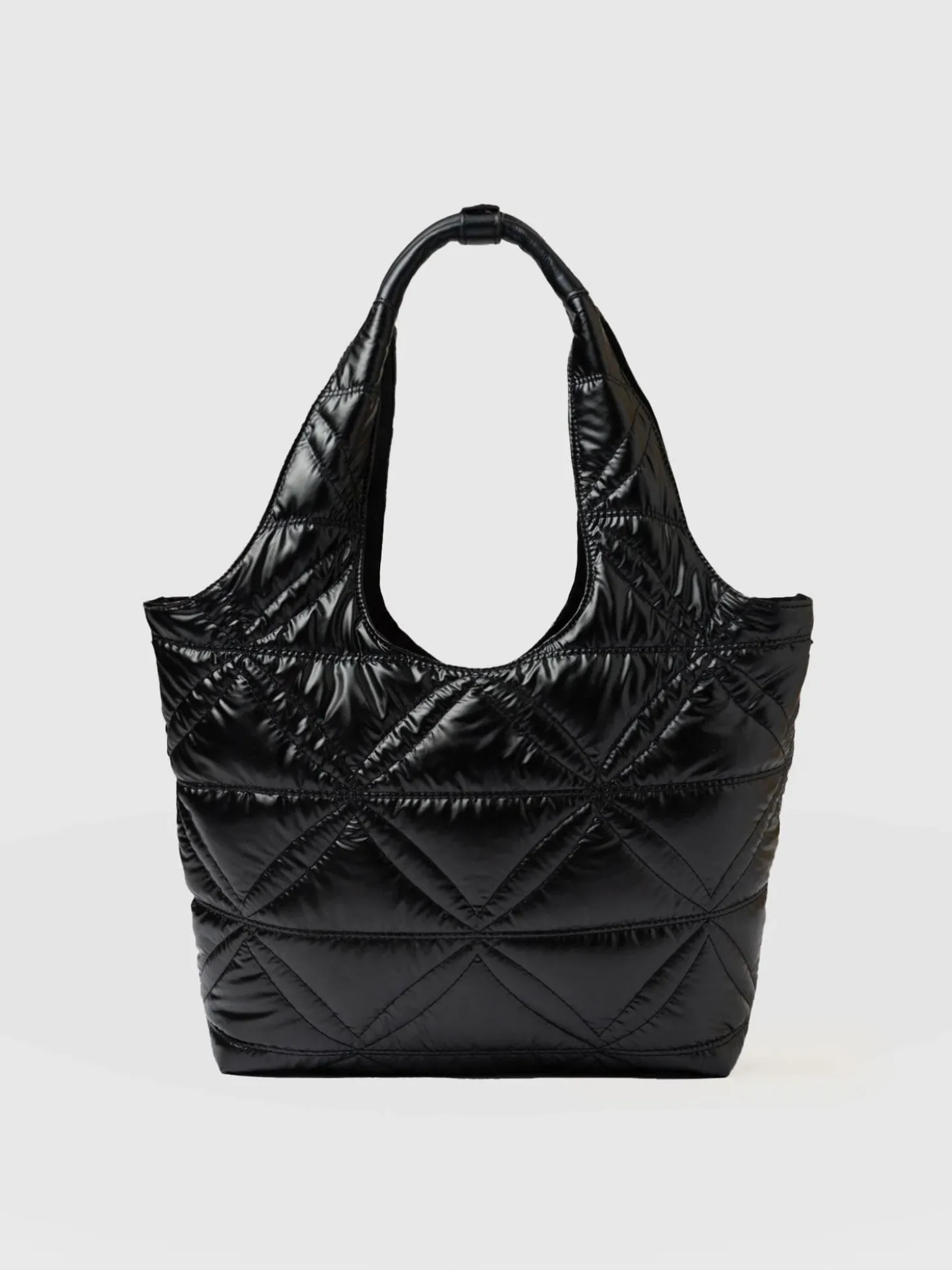 Quilted Stella Shoulder Tote Bag - Black