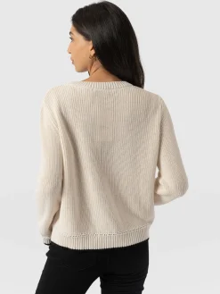 Remy Crop Sweater - Cream