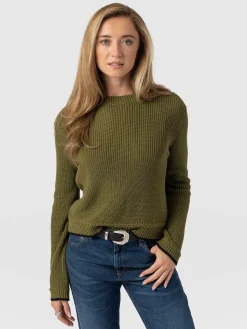 Remy Crop Sweater - Khaki