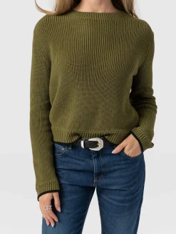 Remy Crop Sweater - Khaki