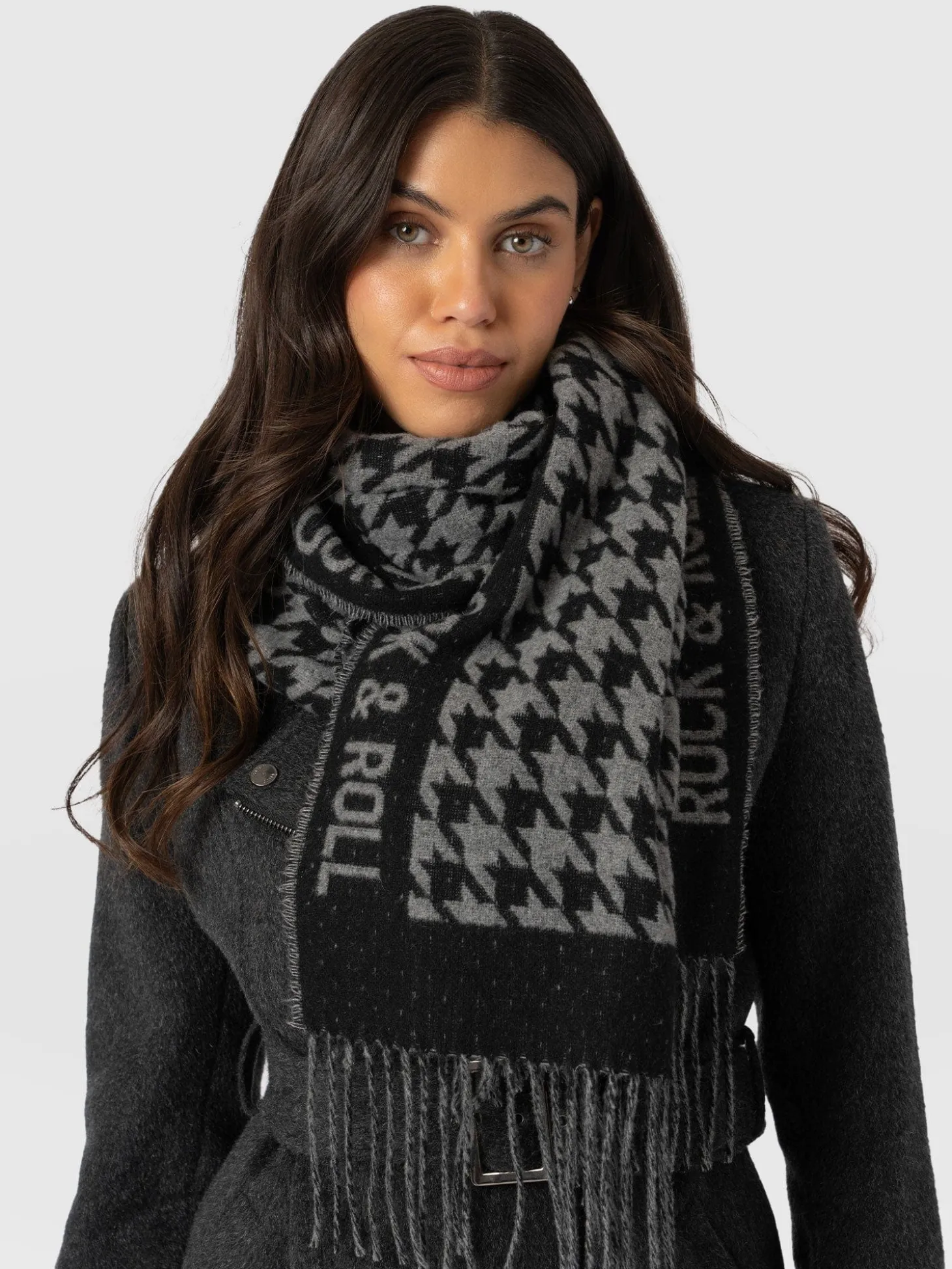 Rock Houndstooth Scarf - Black/Grey