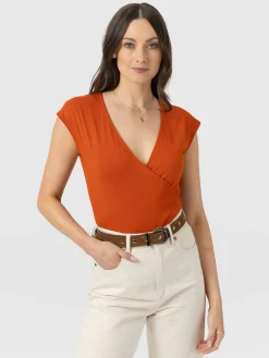 Rosa Wrap Tee - Amber