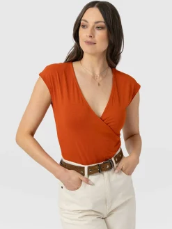 Rosa Wrap Tee - Amber