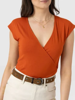 Rosa Wrap Tee - Amber