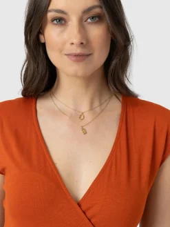 Rosa Wrap Tee - Amber