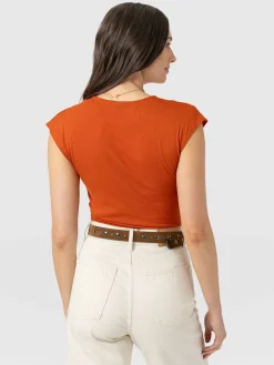 Rosa Wrap Tee - Amber