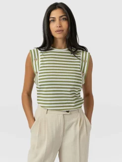 Rowan Tee - Green Stripe