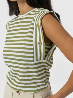 Rowan Tee - Green Stripe