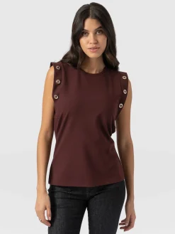 Rowan Tee - Maroon Eyelet