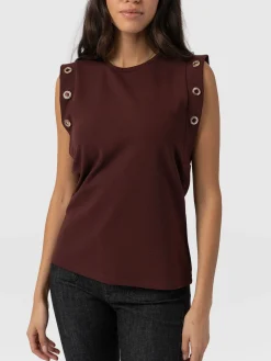 Rowan Tee - Maroon Eyelet
