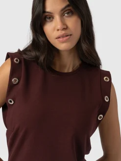 Rowan Tee - Maroon Eyelet