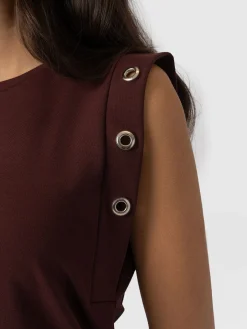 Rowan Tee - Maroon Eyelet