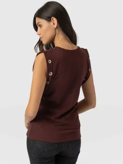 Rowan Tee - Maroon Eyelet