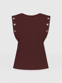 Rowan Tee - Maroon Eyelet