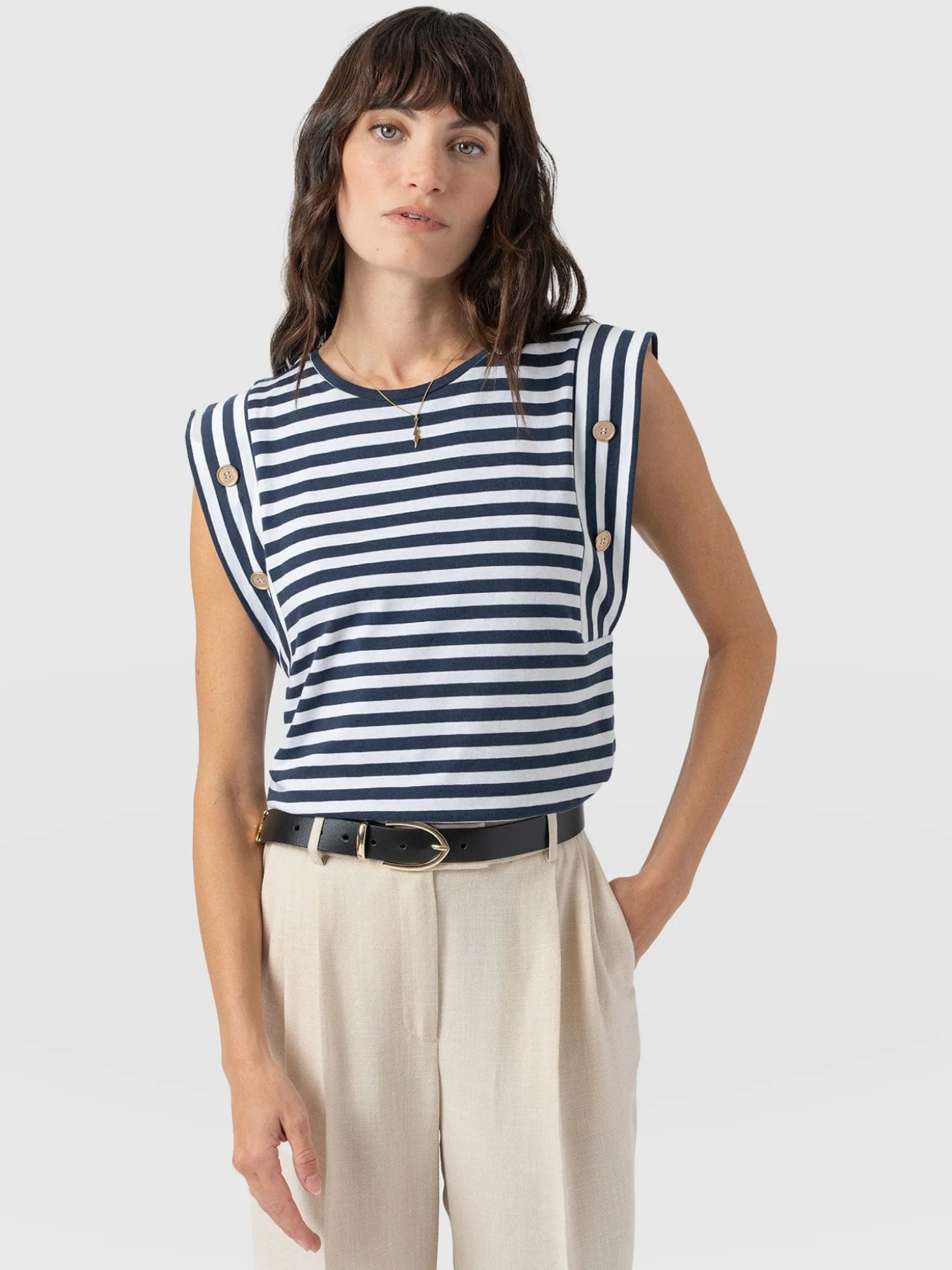 Rowan Tee - Navy Stripe
