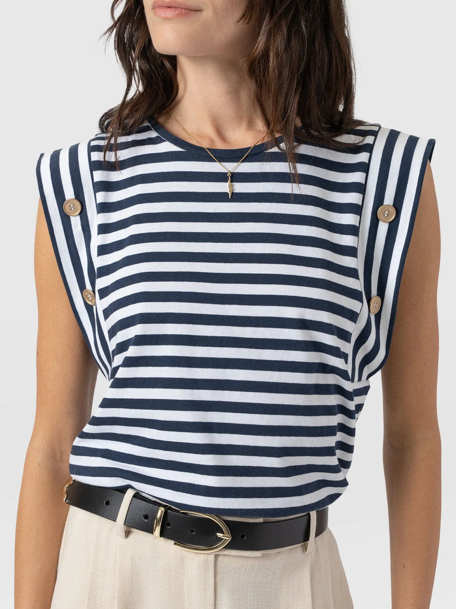 Rowan Tee - Navy Stripe