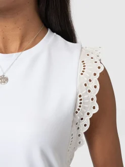 Rowan Tee - White Broderie