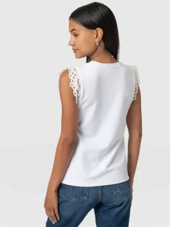 Rowan Tee - White Broderie