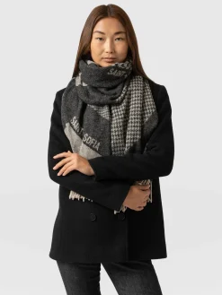 Saint + Sofia Scarf - Black/Grey