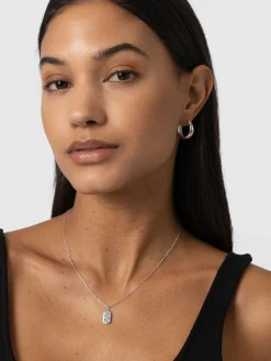 Scatter Star Charm Necklace - Silver/Black