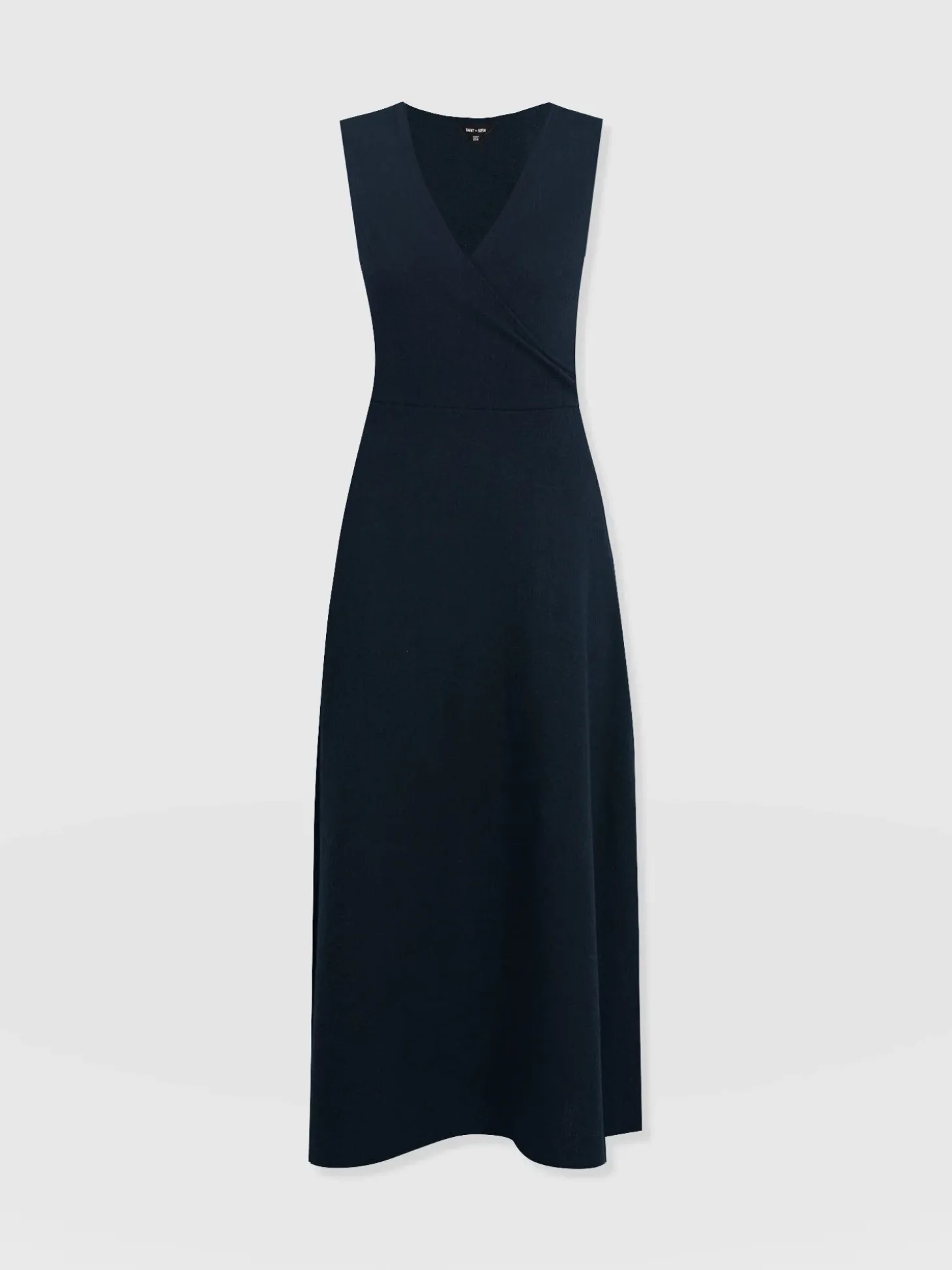 Sleeveless Maggie Wrap Dress - Navy Textured