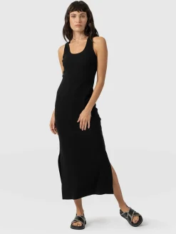 Sleeveless Rib Dress - Black