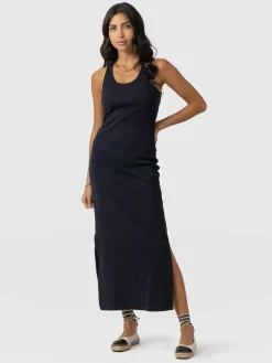 Sleeveless Rib Dress - Navy