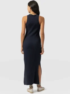 Sleeveless Rib Dress - Navy