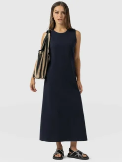 Sleeveless Runway Maxi Dress - Navy