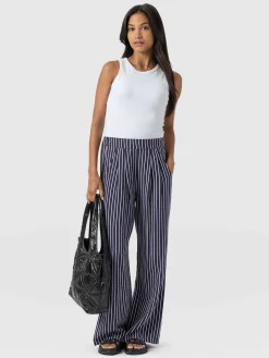 Sloane Pant - Navy Stripe
