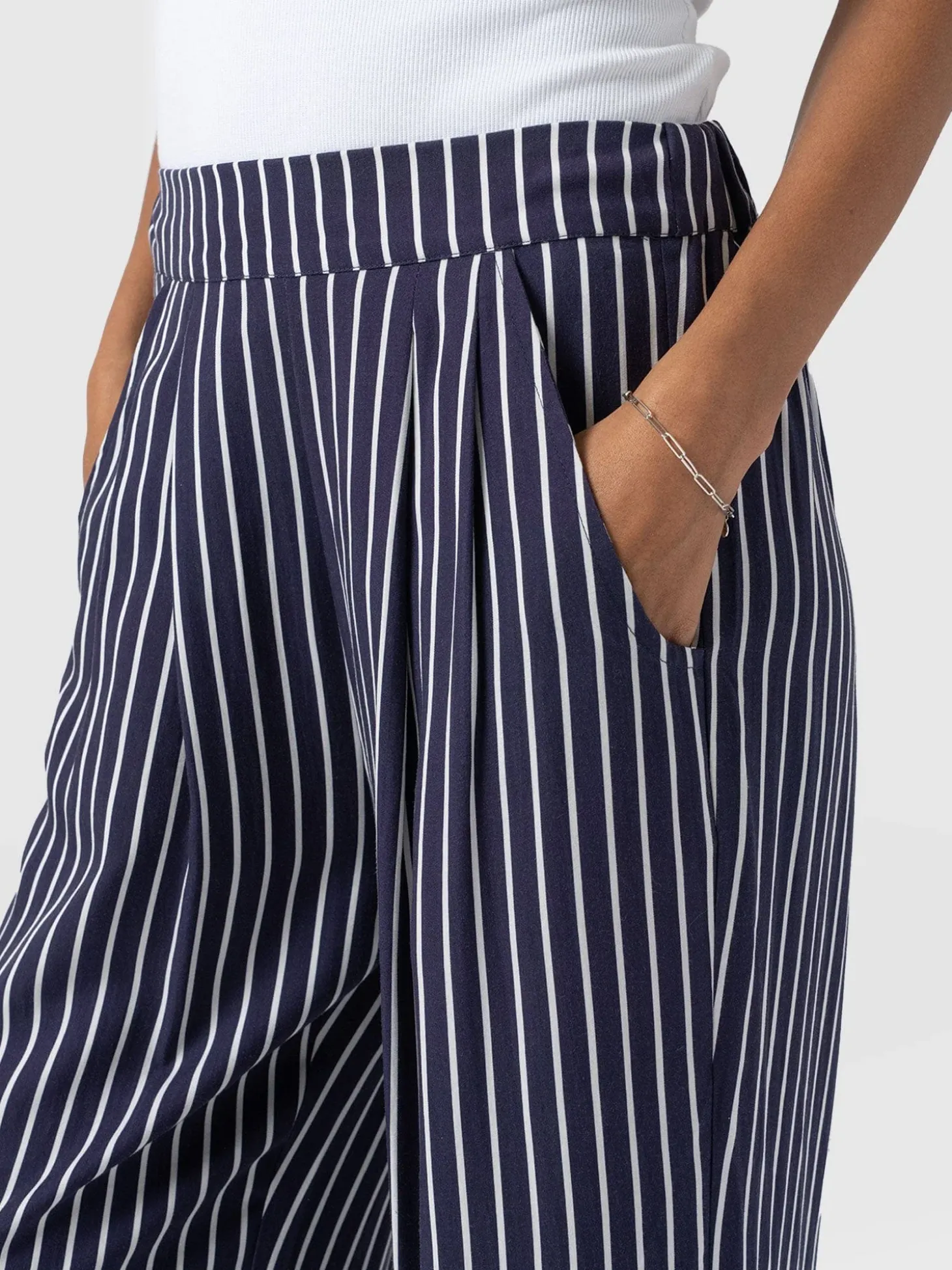 Sloane Pant - Navy Stripe