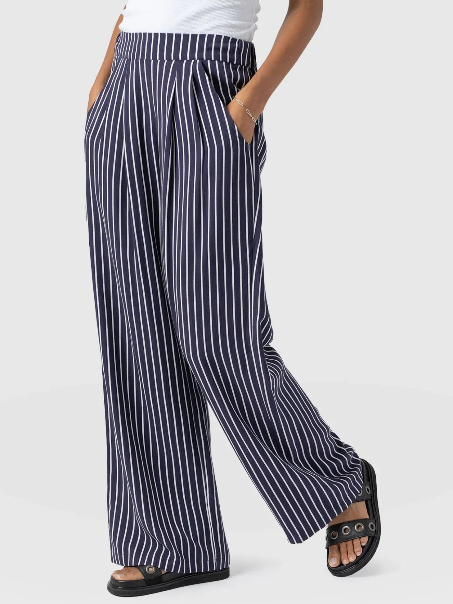 Sloane Pant - Navy Stripe
