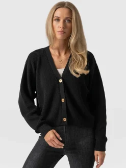 Soho Crop Cardigan - Black